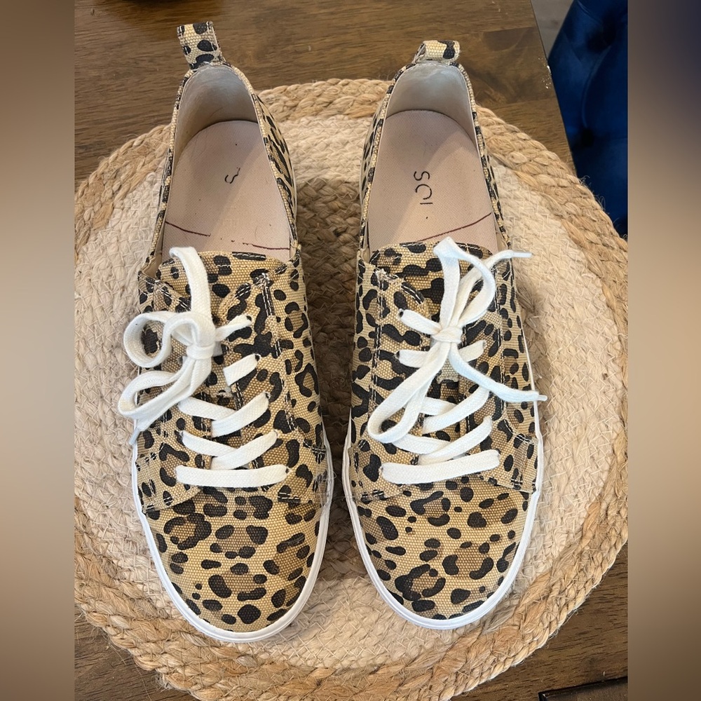 Leopard Print Sneakers with White Laces